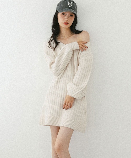 「Heather」 ニットワンピース FREE グレー レディース_画像5
