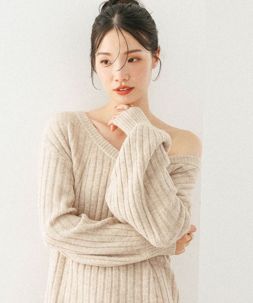 「Heather」 ニットワンピース FREE グレー レディース_画像8
