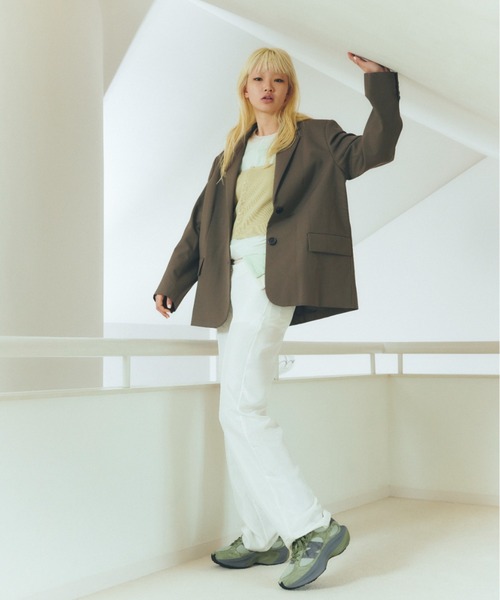 「New Balance」 ローカットスニーカー 23.5cm カーキ メンズの画像