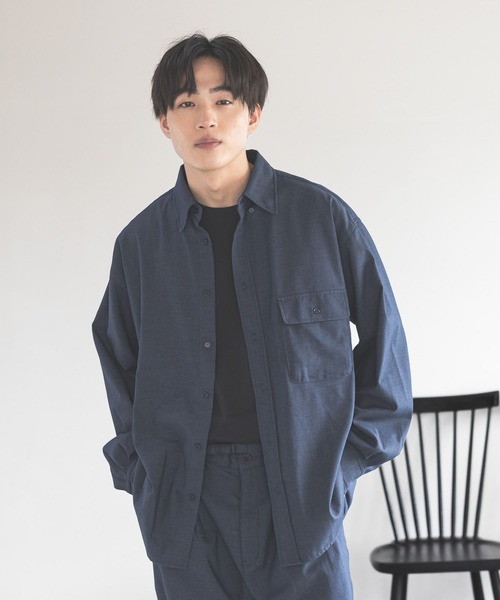 W&LT 総柄 長袖シャツ イタリア製　ウォルト GLOBAL WORK（グローバルワーク） シャツ クリーンデニム/長袖シャツ
