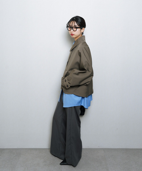 Q　ドルマンリラックスブルゾン （ベージュ） BONDING DOLMAN BLOUSON