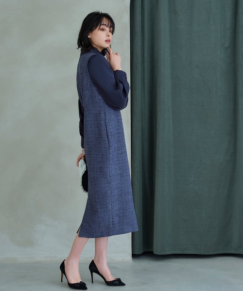 「RUIRUE BOUTIQUE」 コンビワンピース L ブラック レディースの画像