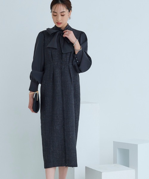 「RUIRUE BOUTIQUE」 コンビワンピース L ブラック レディースの画像