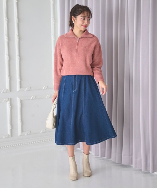 「Feroux」 デニムスカート 2 ネイビー レディース_画像3