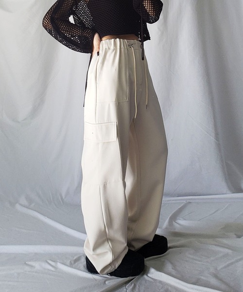 「me+em select」 カーゴパンツ LARGE アイボリー レディース_画像6