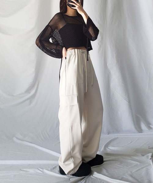 「me+em select」 カーゴパンツ LARGE アイボリー レディース_画像8
