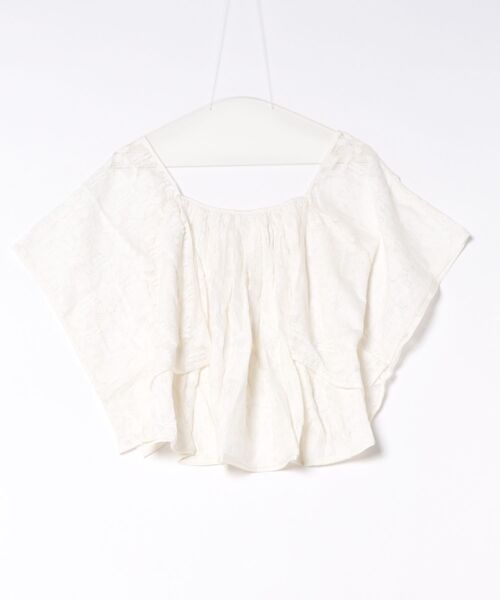 le cercle ADAM ET ROPE' ブラウス シャツ 半袖 総レースポンチョ風