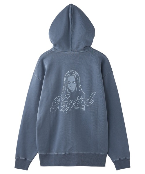 X-girlジップパーカー M ネイビー X-girl（エックスガール） ジップアップパーカー M ネイビー