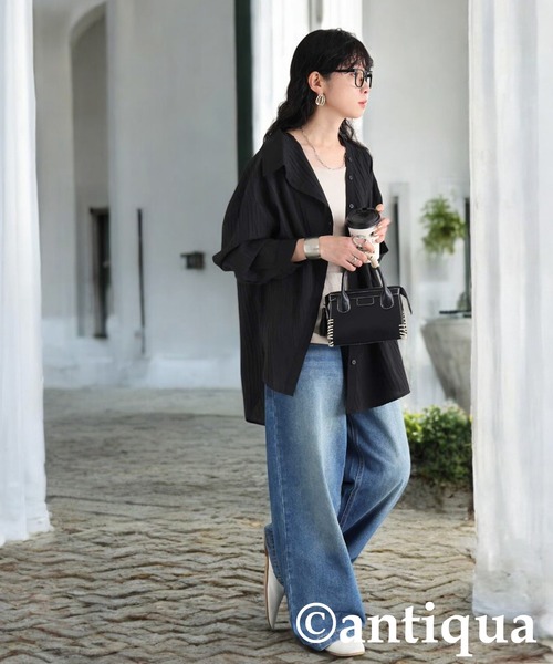 「antiqua」 長袖シャツ ONESIZE アイボリー レディース_画像3