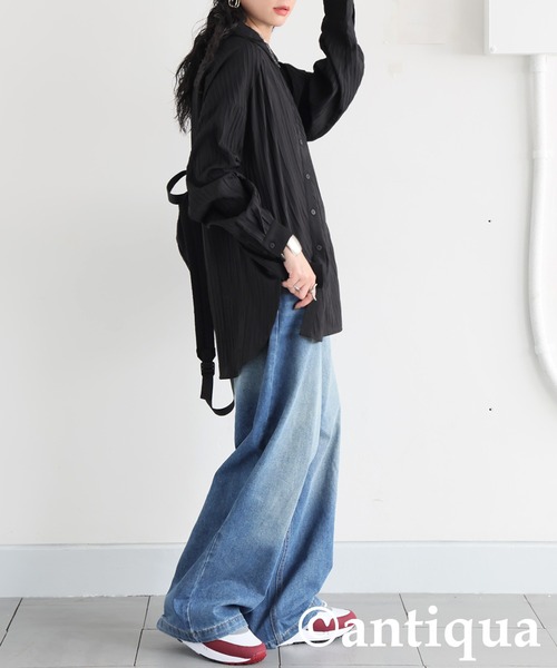 「antiqua」 長袖シャツ ONESIZE アイボリー レディース_画像4