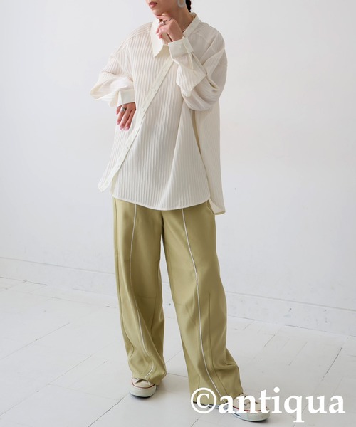 「antiqua」 長袖シャツ ONESIZE アイボリー レディース_画像7