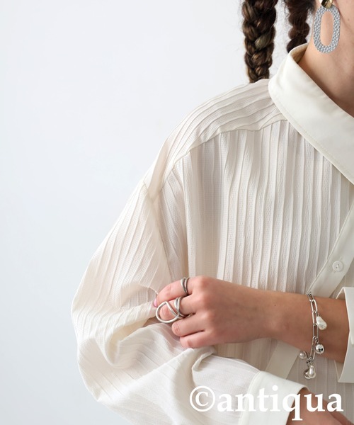 「antiqua」 長袖シャツ ONESIZE アイボリー レディース_画像8