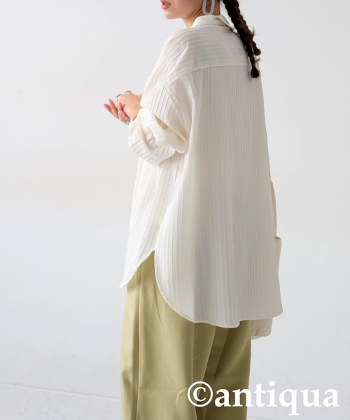 「antiqua」 長袖シャツ ONESIZE アイボリー レディース_画像9