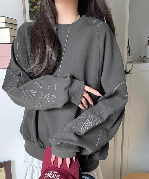 「classicalelf」 スウェットカットソー MEDIUM 杢グレー レディース_画像5