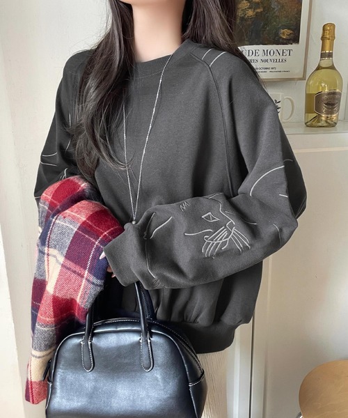 「classicalelf」 スウェットカットソー MEDIUM 杢グレー レディース_画像6