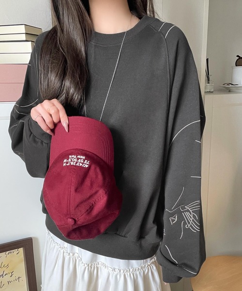 「classicalelf」 スウェットカットソー MEDIUM 杢グレー レディース_画像7