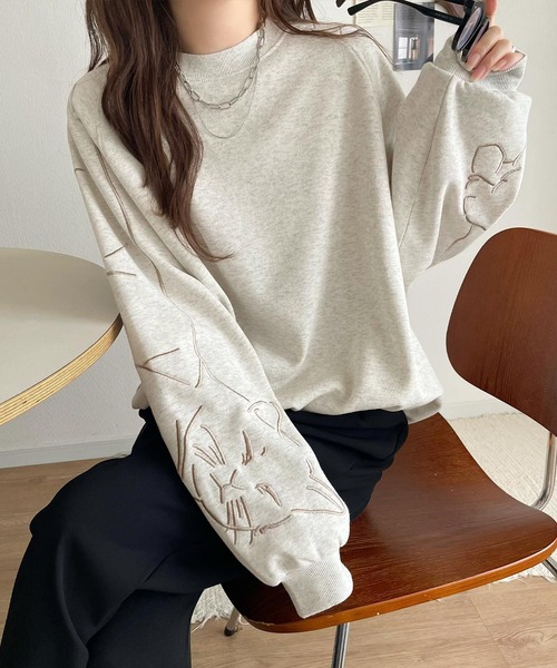 「classicalelf」 スウェットカットソー MEDIUM 杢グレー レディース_画像9