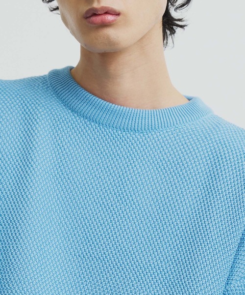 「PUBLIC TOKYO」 長袖ニット 2 ブルー メンズ_画像8