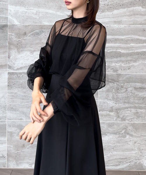 「junoah」 キャミソールワンピース X-LARGE ピンクベージュ レディース_画像5