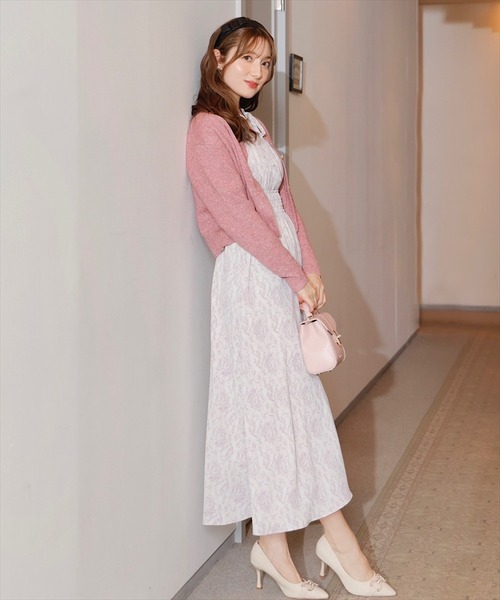 「SWINGLE」 7分袖ワンピース MEDIUM サックスブルー レディース_画像2