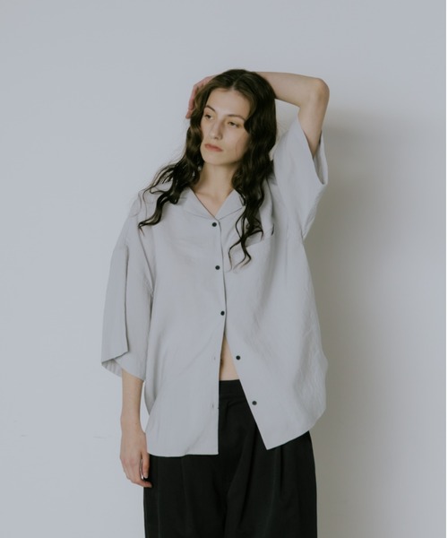 lit ブラウス シャツ Pocket Open Collar Shirt レディース : ZOZOTOWN