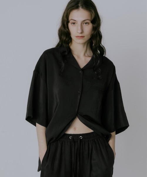 lit ブラウス シャツ Pocket Open Collar Shirt レディース : ZOZOTOWN