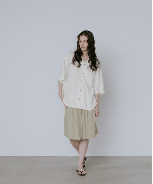 lit ブラウス シャツ Pocket Open Collar Shirt レディース : ZOZOTOWN