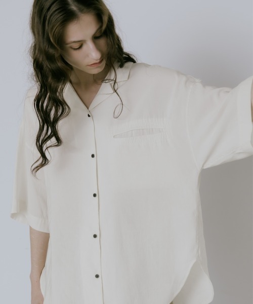 【新品タグ付き】lit リット Pocket Open Collar Shirt lit ブラウス シャツ Pocket Open Collar Shirt レディース : ZOZOTOWN