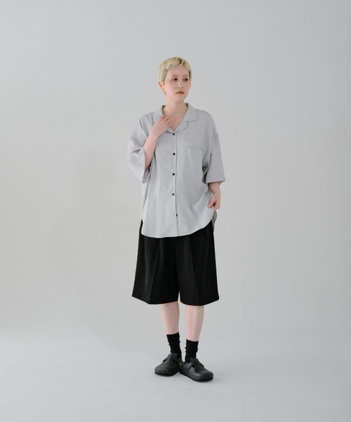 lit ブラウス シャツ Pocket Open Collar Shirt レディース : ZOZOTOWN