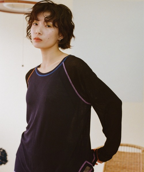 「PAMM」 長袖カットソー フリー ネイビー レディース_画像4