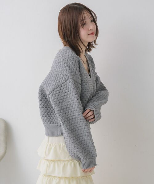 「RETRO GIRL」 ニットカーディガン FREE イエロー レディース_画像9