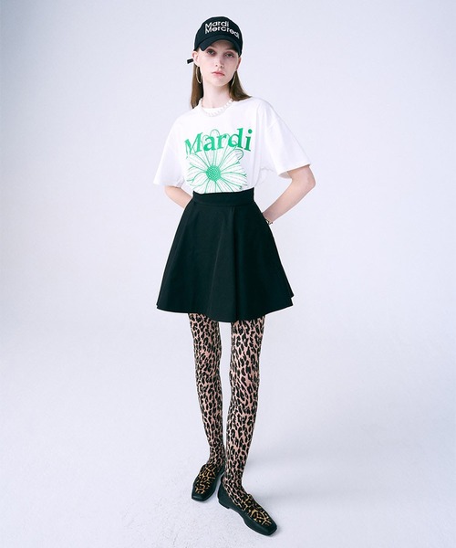 「Mardi Mercredi」 半袖Tシャツ FREE ホワイト×グリーン レディース_画像2