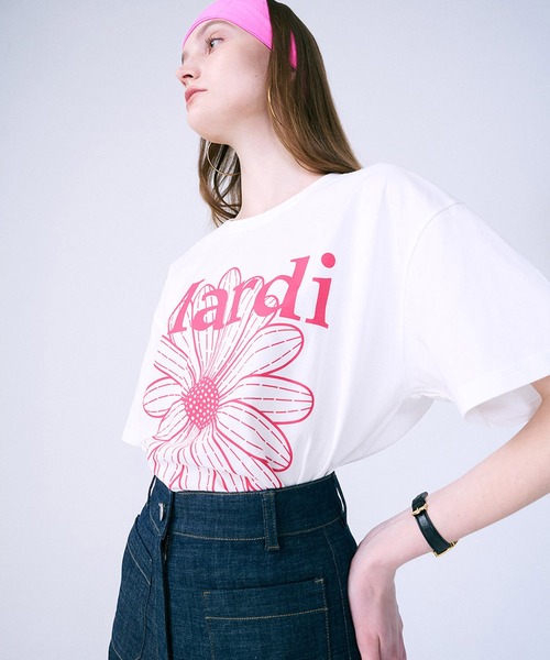 「Mardi Mercredi」 半袖Tシャツ FREE ホワイト×グリーン レディース_画像9