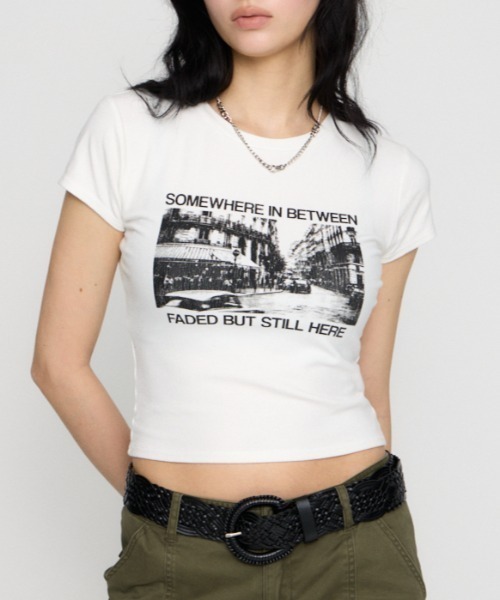 LAGUA GEM（ラグアジェム） tシャツ 半袖 PHOTO PRINT CUT Tシャツ