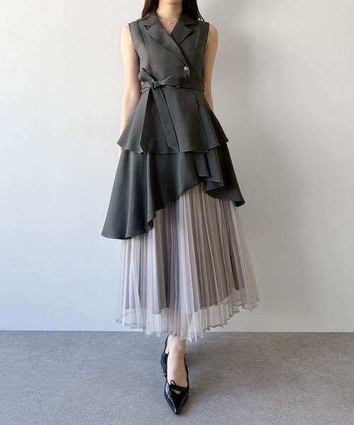 「mipiarl」 ノースリーブワンピース SMALL アイボリー レディース_画像2