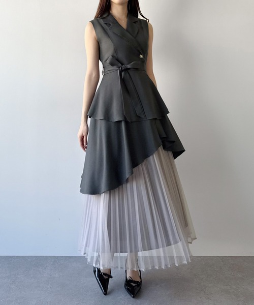 「mipiarl」 ノースリーブワンピース SMALL アイボリー レディース_画像3