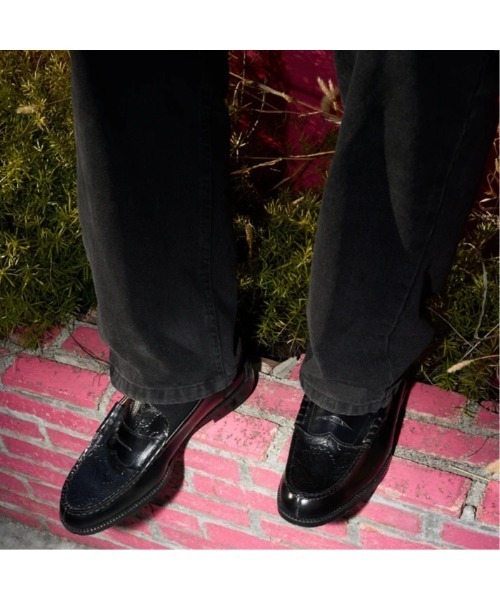 The Kenford Fineshoes ローファー EMBOSSED LOAFERS BLACK BLACK