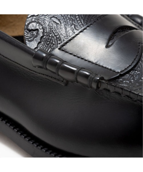 The Kenford Fineshoes ローファー EMBOSSED LOAFERS BLACK BLACK