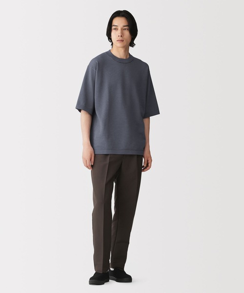 無印良品 無印良品（MUJI） tシャツ 紳士 乾きやすい洗えるニット五分袖Tシャツ