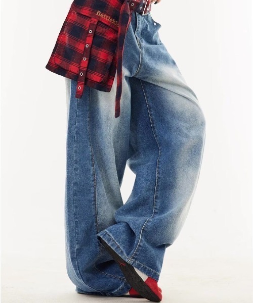「FreeZone」 デニムパンツ M ブルー メンズ_画像8