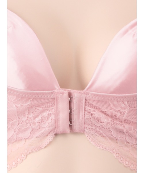 ★Ravijour★サテンレースナイトブラジャー★フロントホック★下着★ピンクS Ravijour - ☆Ravijour☆サテンレースナイトブラジャー☆フロント