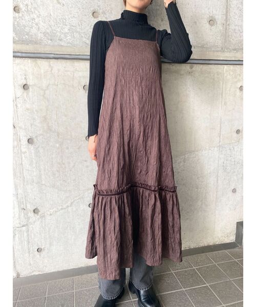 セクシーなシアー感ブラウンのキャミソールワンピロング丈 imgrc0088445468.jpg