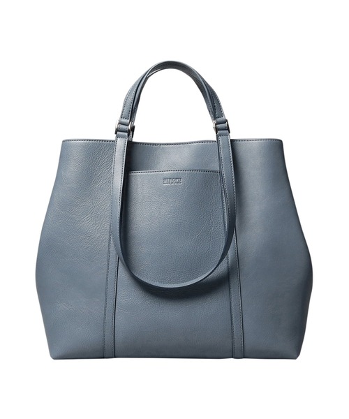 【美品】HIROFU(ヒロフ)/本革トートバッグ /ダークネイビー HIROFU（ヒロフ） トートバッグ 「パティオ」レザートートバッグ L