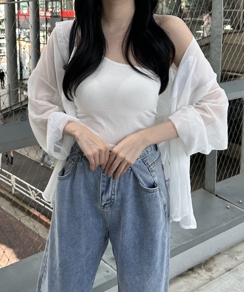 夏に活躍♪シアーデザイン♡【CHANEL】トップス 17色展開】サイドスリットシアートップス | CIAOPANIC TYPY