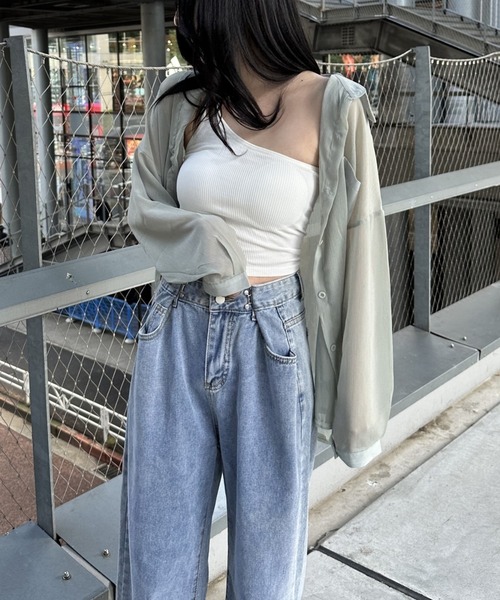 tシャツ 「夏コーデに羽織るだけで大活躍！」シアーシースルーブラウス  