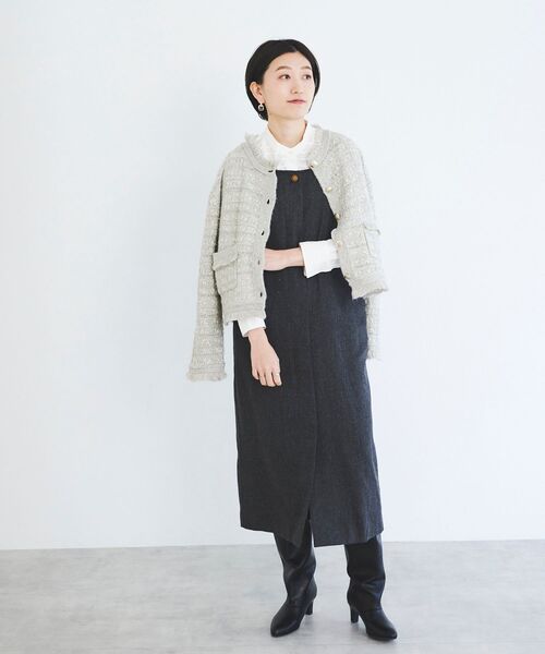 ルクールブラン（le．coeur blanc）/ヘリンボーン柄ジャンパースカート le.coeur blanc（ルクールブラン） ジャンパースカート ヘリンボーン柄