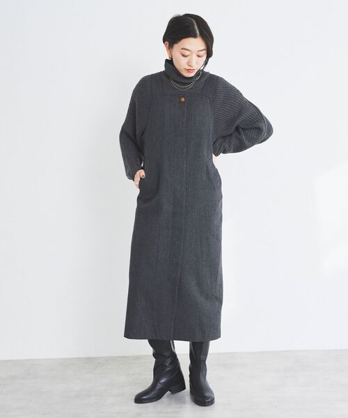 le.coeur blanc（ルクールブラン） ジャンパースカート ヘリンボーン柄