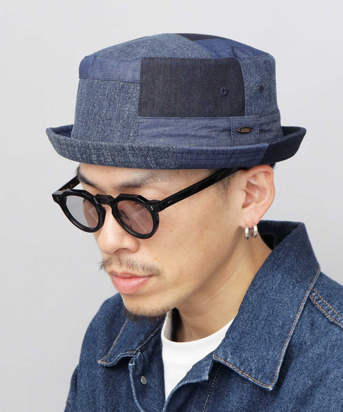 Ruben 帽子 ハット パッチワークデニム ポークパイハット メンズ