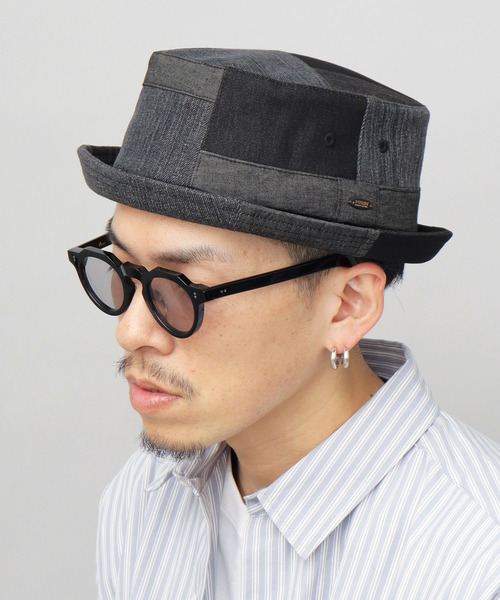 Ruben 帽子 ハット パッチワークデニム ポークパイハット メンズ