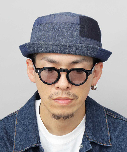 Ruben 帽子 ハット パッチワークデニム ポークパイハット メンズ